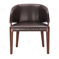 Scandinavian furniture pu leather wood legs leisure chair